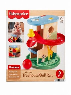 Fisher-Price Wooden Treehouse Ball Run Activity Toy  9 M+  New In Box